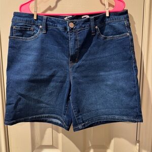 Seven7 Dark Blue Jean Weekend Shorts for Women